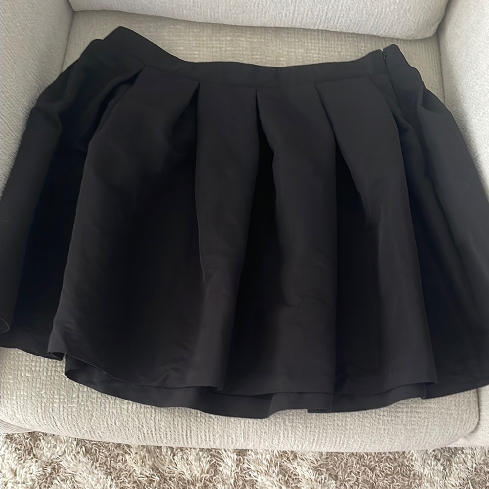 Forever 21 Black Pleated Skater Mini Skirt